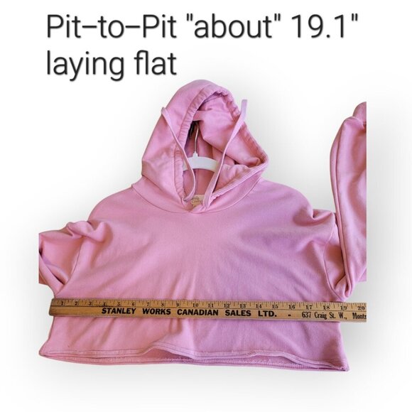 Camila Coelho Laurell Cropped Drawstring Hoodie Y2K Sweater in Mauve Size XS - Picture 6 of 7